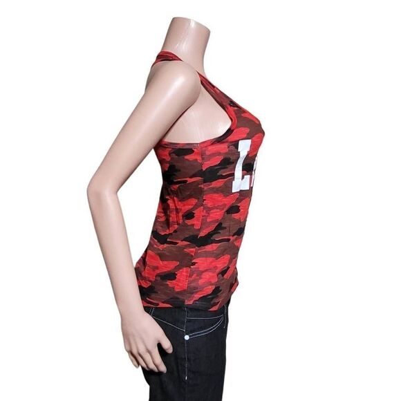 Reflex women's red camouflage racerback sleeveless tank top M - Picture 3 of 5